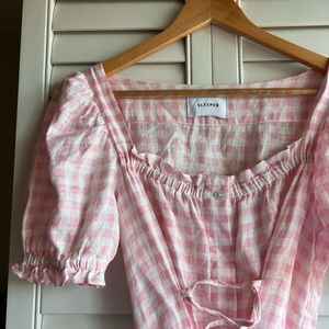 sleeper pink gingham marquise dress in medium! so perfect for spring. 🌷